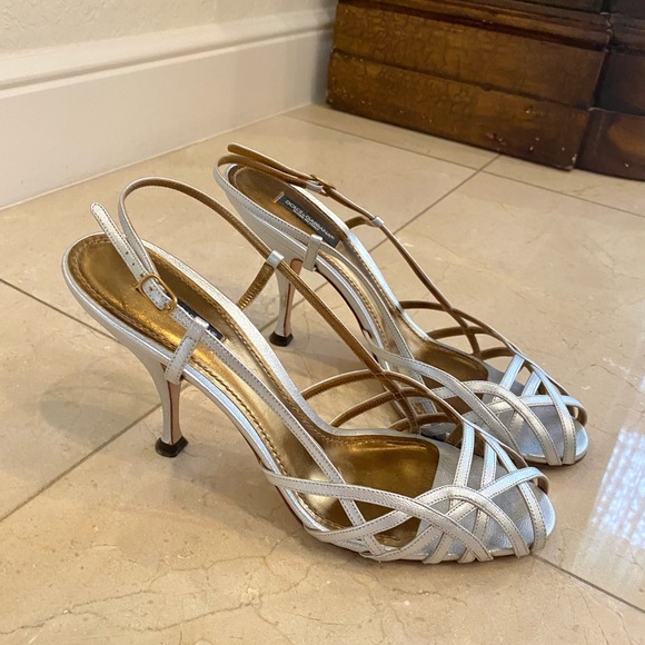Dolce & Gabbana Silver Strappy Sandals - Picture 3 of 4